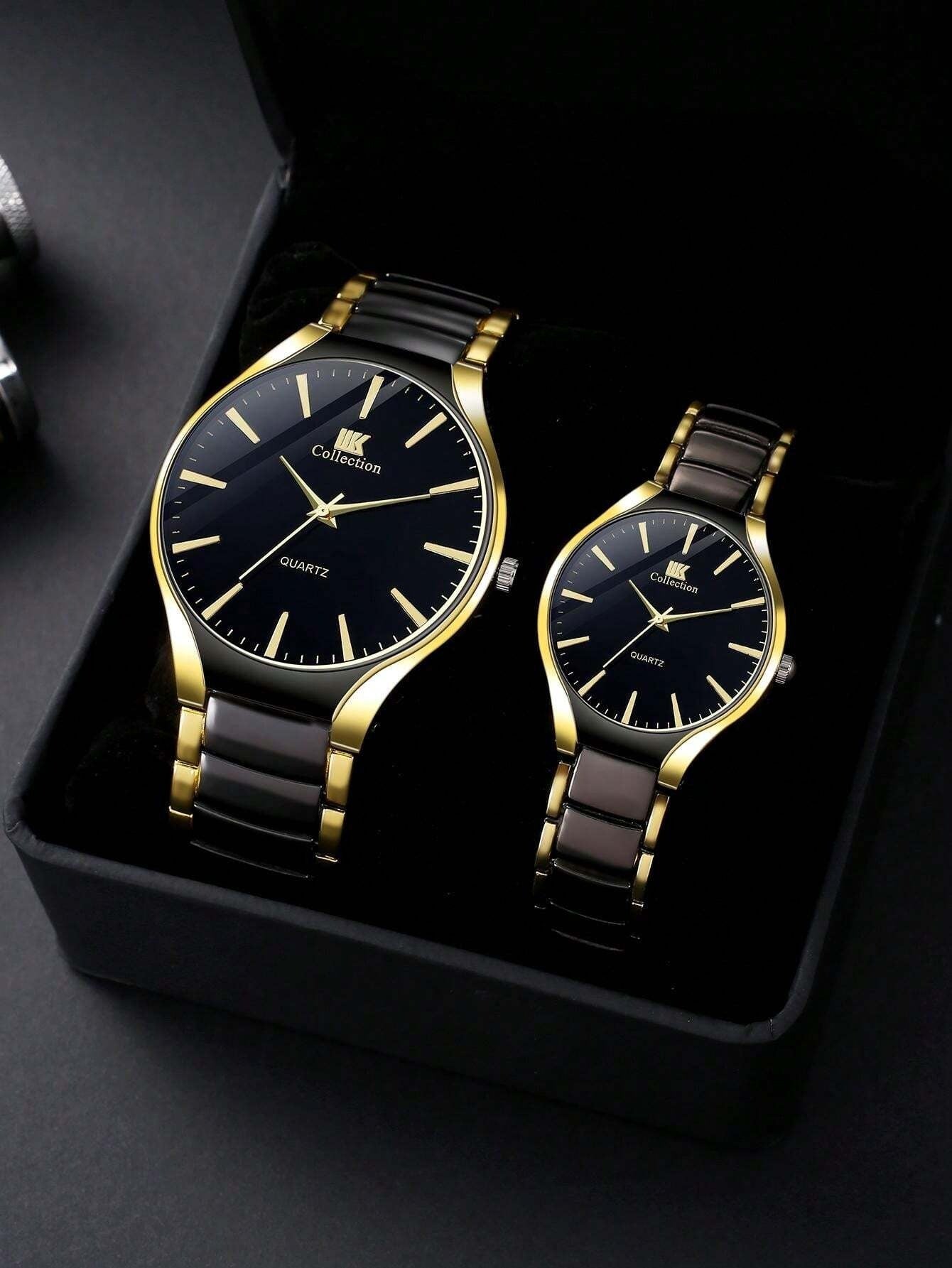 New Stylish Two Tone Couple Watch