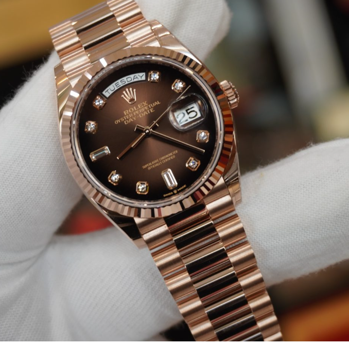 Rolex  Watch –Gold with Brown Dial